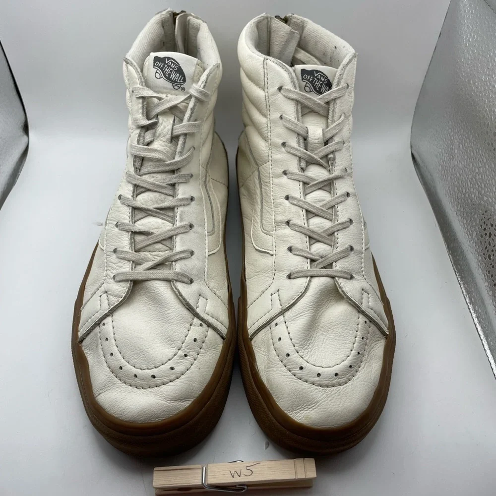 Vans off the wall cream hightop gum sneakers size men’s 9